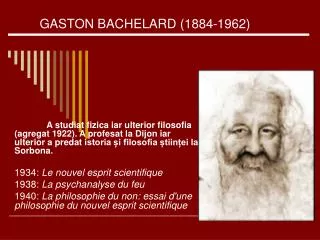 GASTON BACHELARD (1884-1962)