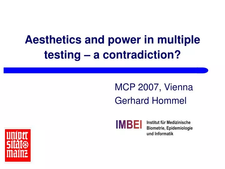 aesthetics and power in multiple testing a contradiction