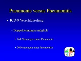 pneumonie versus pneumonitis