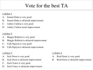 Vote for the best TA