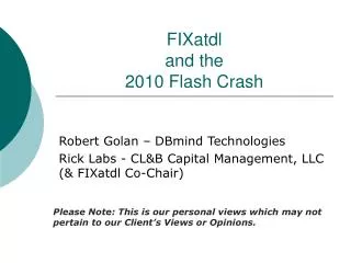 FIXatdl and the 2010 Flash Crash