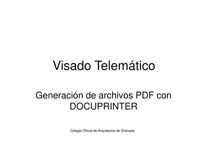 visado telem tico