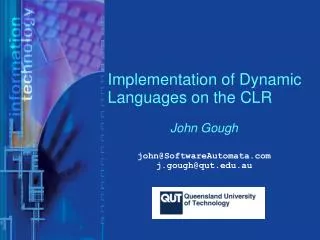 Implementation of Dynamic Languages on the CLR