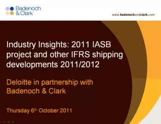 IFRS developments for the shipping sector