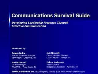 Communications Survival Guide