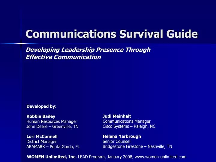 communications survival guide