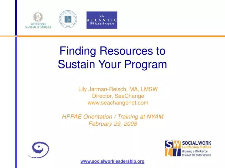 finding resources to sustain your program
