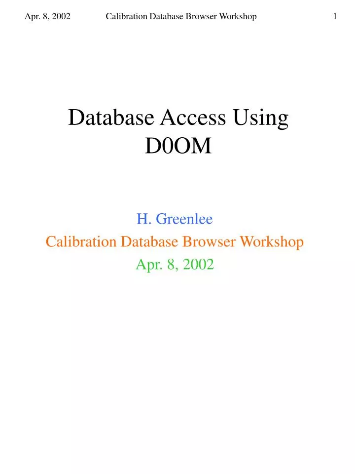 database access using d0om