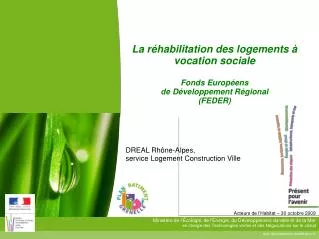 DREAL Rhône-Alpes, service Logement Construction Ville