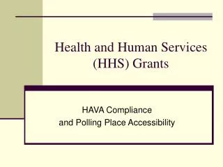 Health and Human Services (HHS) Grants