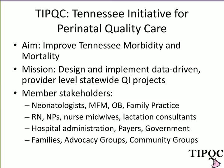 tipqc tennessee initiative for perinatal quality care