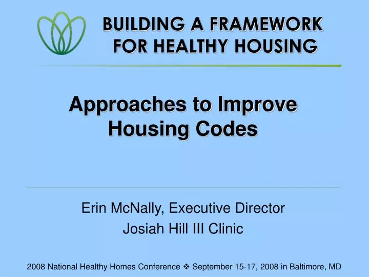 approaches to improve housing codes