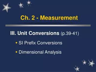 Ch. 2 - Measurement