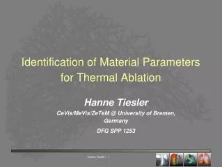 Identification of Material Parameters for Thermal Ablation
