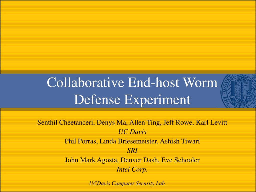 PPT - Collaborative End-host Worm Defense Experiment PowerPoint ...