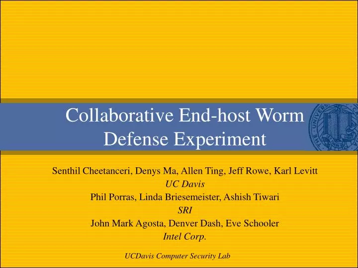 collaborative end host worm defense experiment