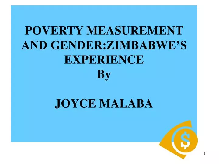 poverty measurement and gender zimbabwe s experience by joyce malaba