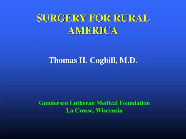 surgery for rural america