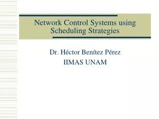 Network Control Systems using Scheduling Strategies