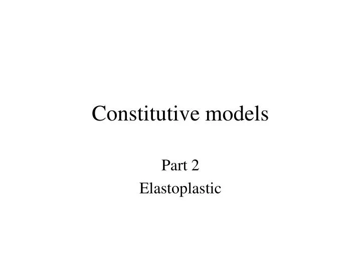constitutive models