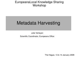 Metadata Harvesting
