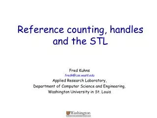Reference counting, handles and the STL