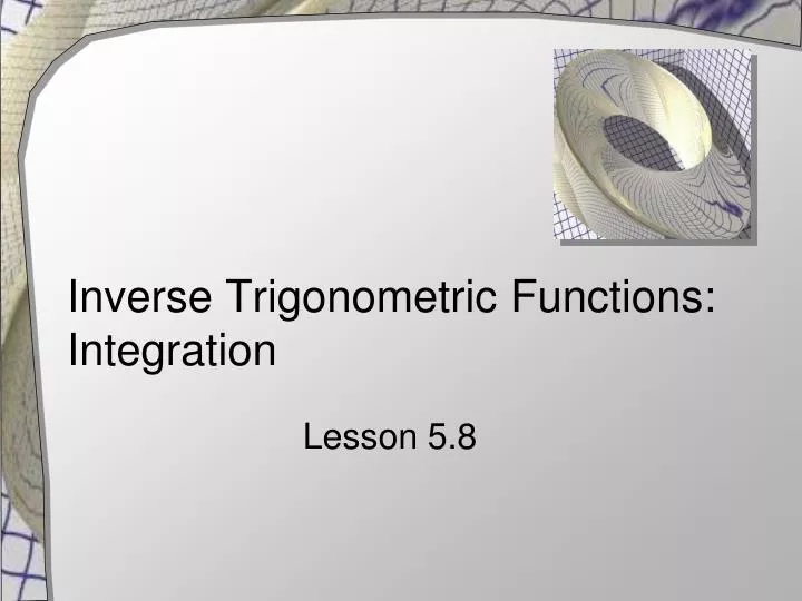 inverse trigonometric functions integration
