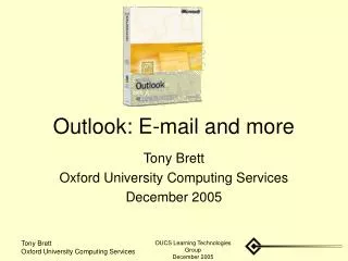 Outlook: E-mail and more