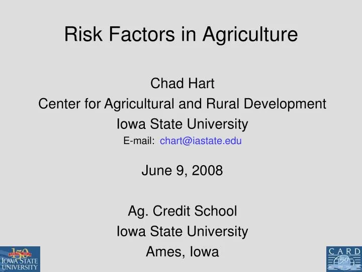 risk factors in agriculture