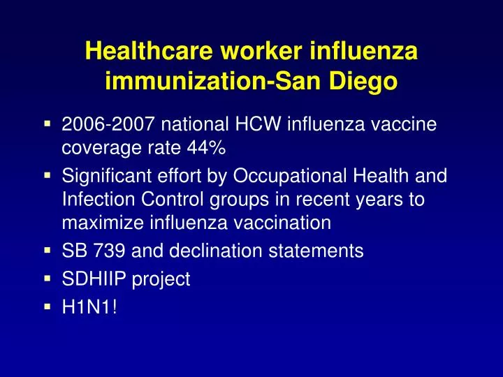 healthcare worker influenza immunization san diego
