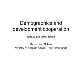 Demographics and development cooperation