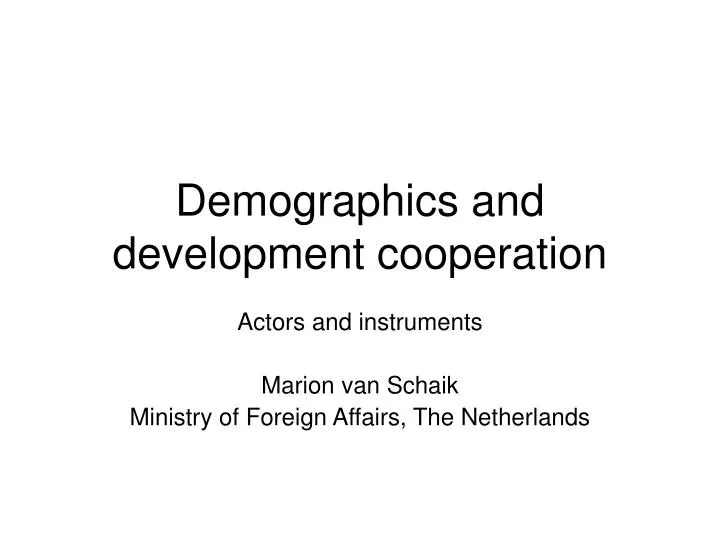 demographics and development cooperation