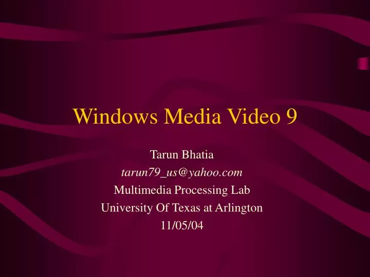 windows media video 9