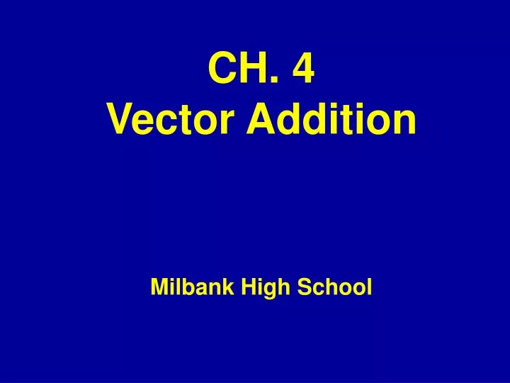 ch 4 vector addition milbank high school