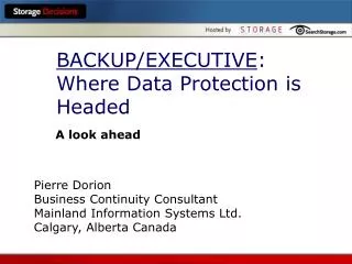 BACKUP/EXECUTIVE : Where Data Protection is Headed