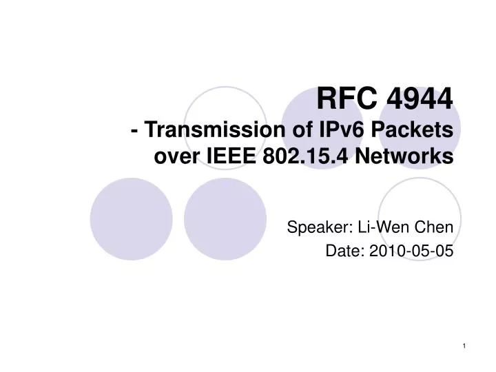 rfc 4944 transmission of ipv6 packets over ieee 802 15 4 networks