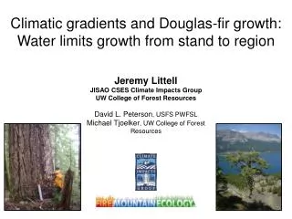 Climatic gradients and Douglas-fir growth: Water limits growth from stand to region