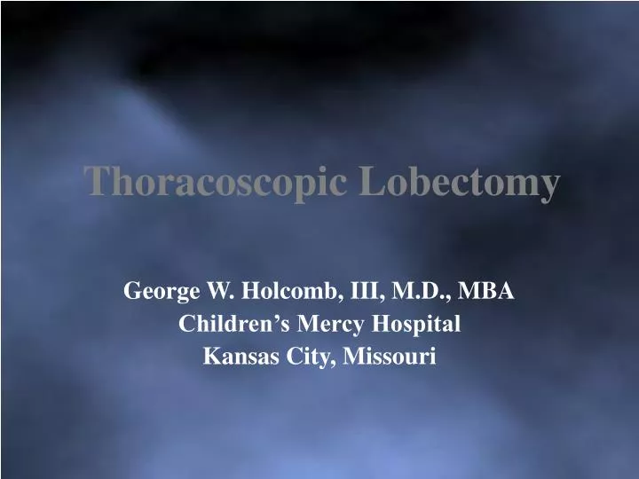 thoracoscopic lobectomy