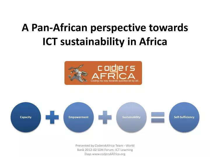 a pan african perspective towards ict sustainability in africa
