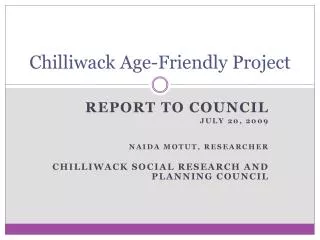 Chilliwack Age-Friendly Project