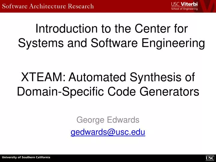 xteam automated synthesis of domain specific code generators