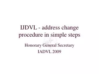 IJDVL - address change procedure in simple steps
