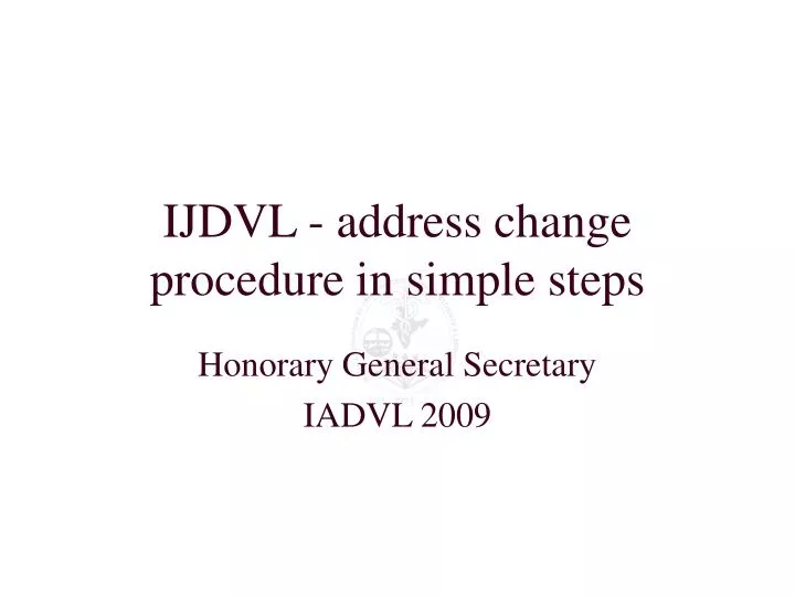 ijdvl address change procedure in simple steps