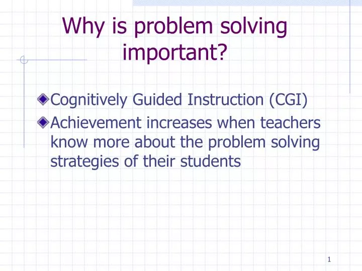 why is problem solving important