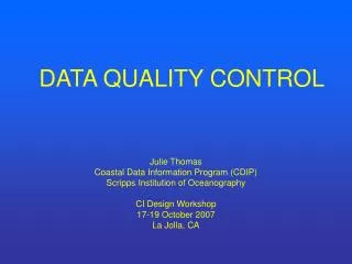 DATA QUALITY CONTROL