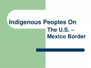 Indigenous Peoples On