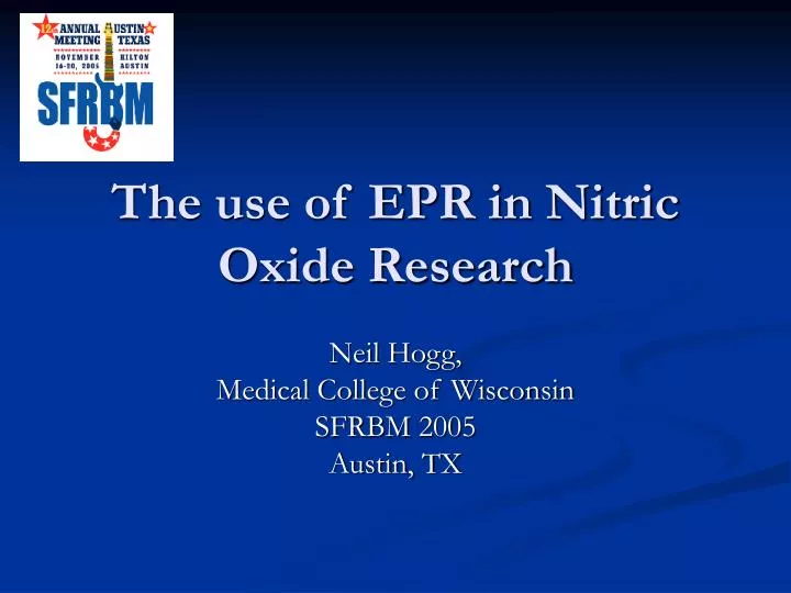 the use of epr in nitric oxide research