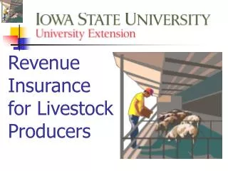 Revenue Insurance for Livestock Producers