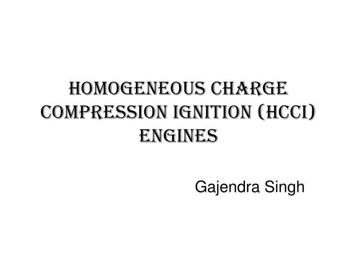 homogeneous charge compression ignition hcci engines