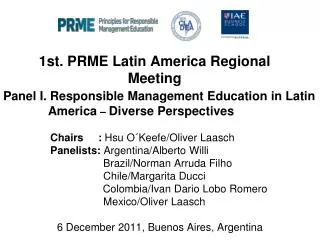 1st. PRME Latin America Regional Meeting
